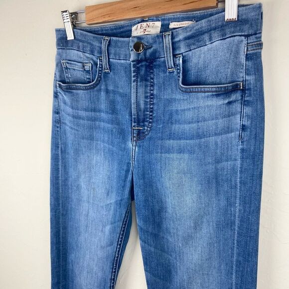 JEN7 by 7 For All Mankind Slim Straight High-Waisted Jeans - Medium Wash - Picture 3 of 8